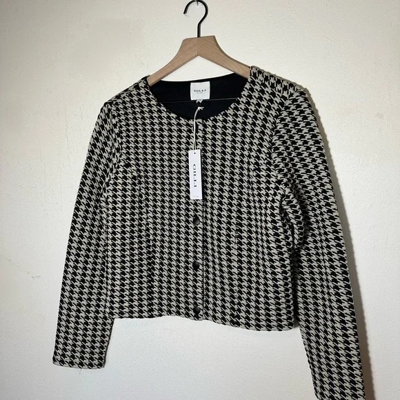 Gilli - Black and White Houndstooth Women's blazer - Picture 6 of 6